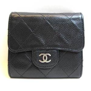 Chanel W Wallet Face Matelasse Hook Black Mini W